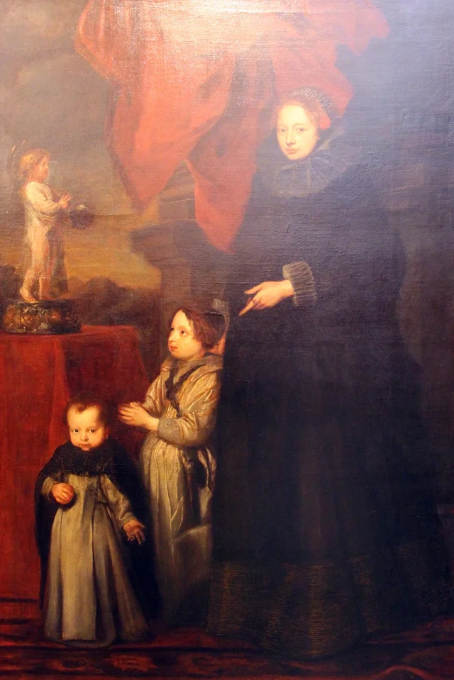 Retrato da marquesa Lomellini com os filhos em oração