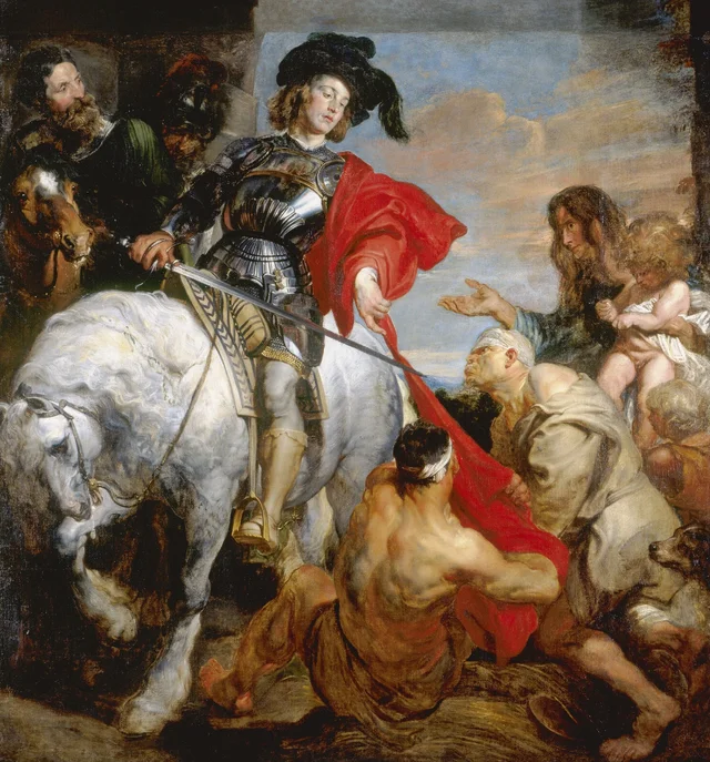 San Martín compartiendo su manto, Antoine van Dyck