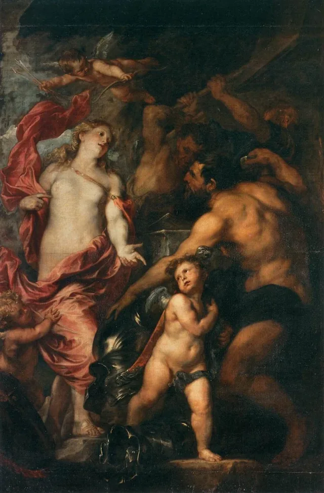 Venus asks Vulcan to cast arms for her son Aeneas