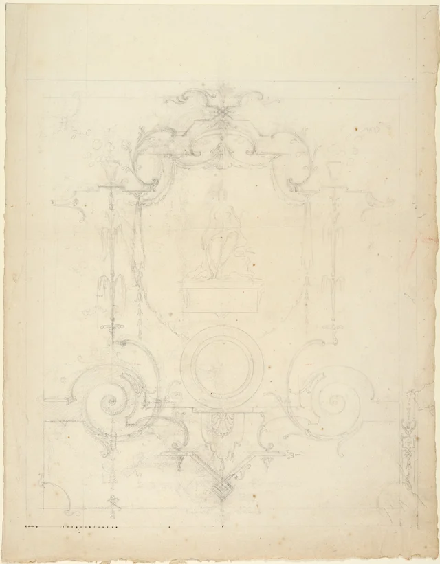 Decorative Mural with Arabesques and a Seated Woman in the Centre