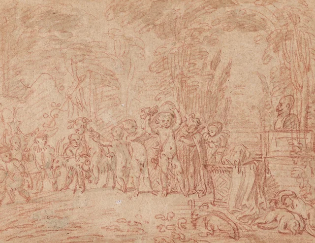Enfants parodiant un triomphe de Bacchus, Antoine Watteau