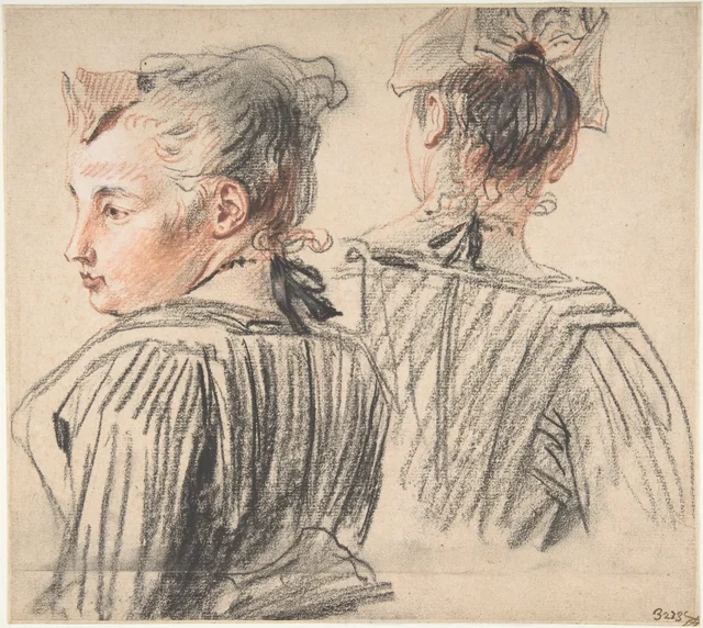 Studies of a Woman Wearing a Cap, Antoine Watteau