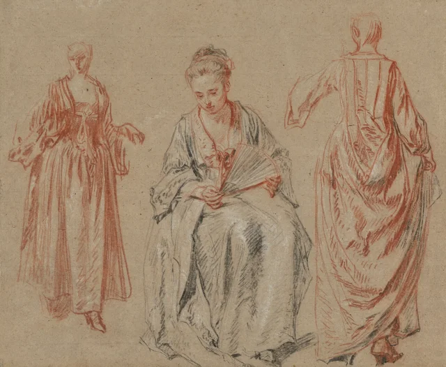Études de trois femmes, Antoine Watteau