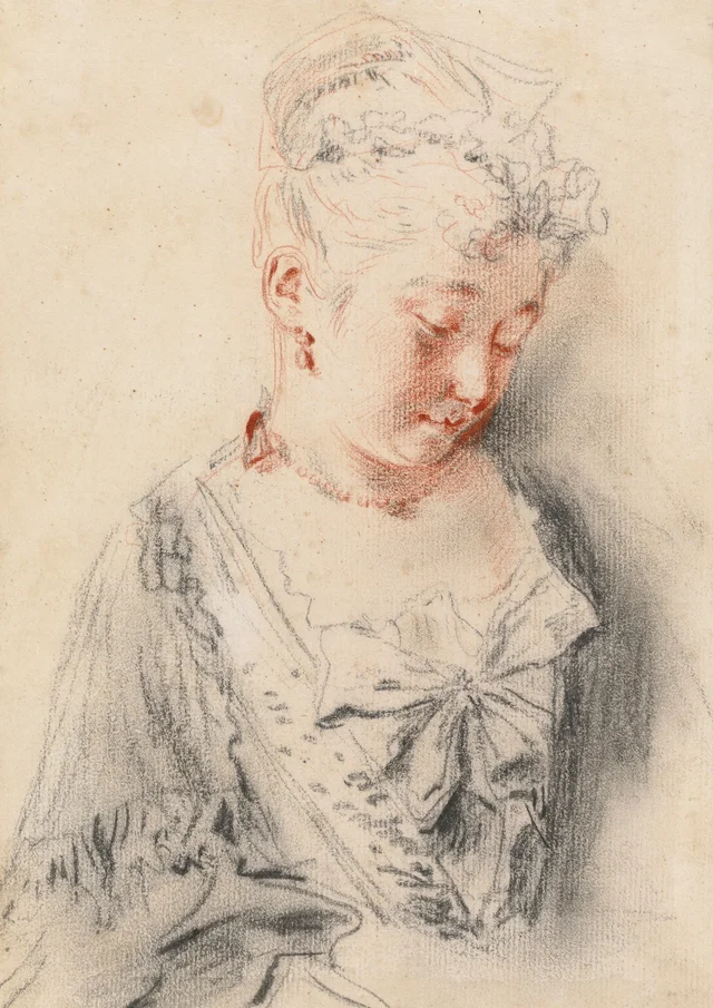 Seated Woman Looking Down, Antoine Watteau