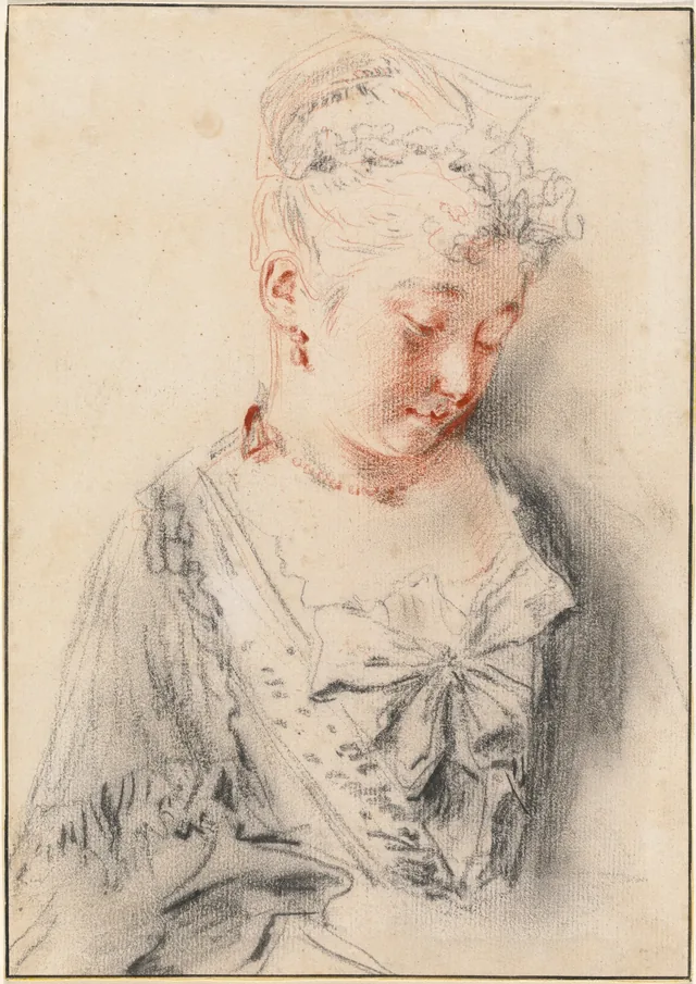 Seated Woman Looking Down, Antoine Watteau