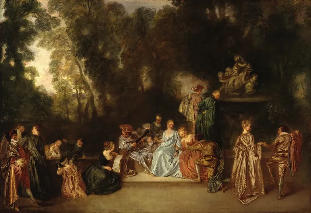 Party in the Open Air, Antoine Watteau