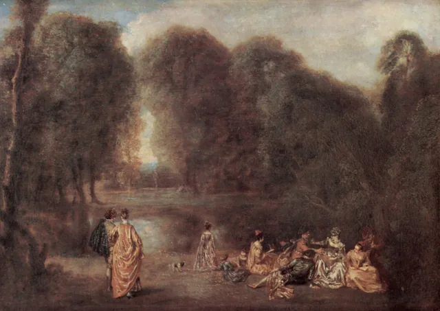 Assemblée dans un parc, Antoine Watteau