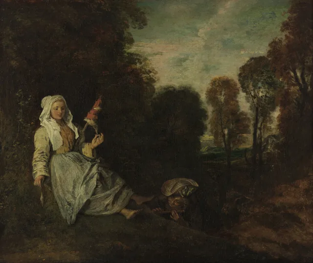 Evening landscape with spinner