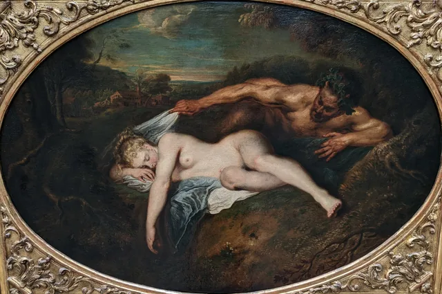 Nymph and Satyr, Antoine Watteau