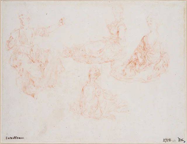 Four Studies of Women Sitting on the Ground