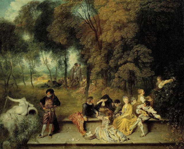 Réunion en plein air, Antoine Watteau