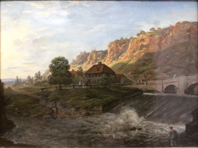 The Waterfall near the Hegereiter at the Entrance to the Plauen Valley in the Evening, Anton Graff