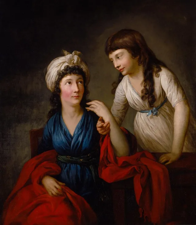 Portrait of the Countess Armfeld with Her Daughter, Anton Graff