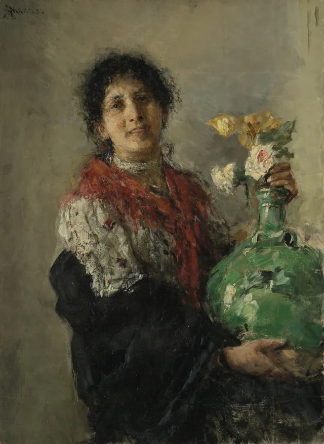 Femme au vase vert