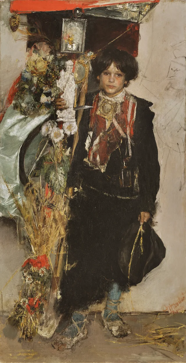 Le Porte-étendard de la fête de la moisson, Antonio Mancini