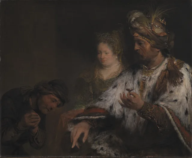 King Ahasuerus Presents Mordecai with His Ring, Arent de Gelder