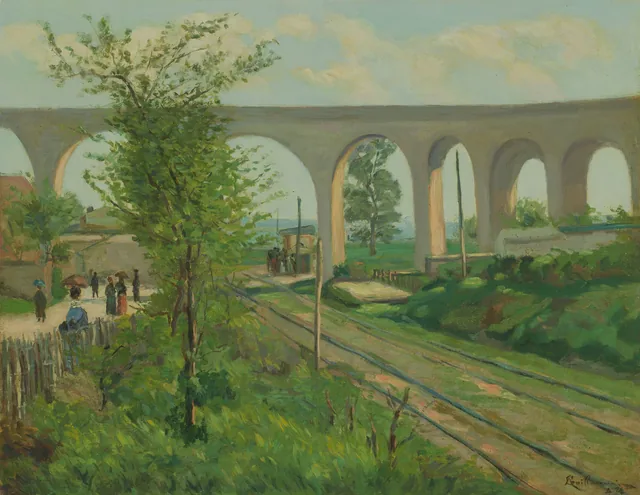 The Arcueil Aqueduct at Sceaux Railroad Crossing, Armand Guillaumin