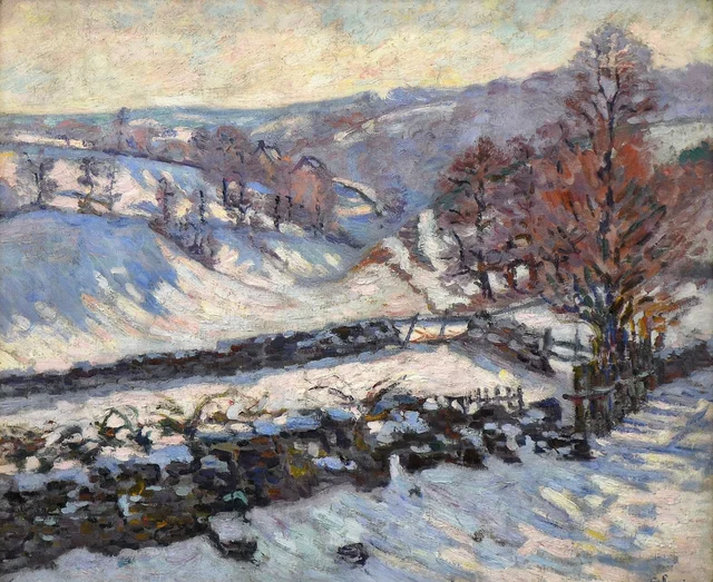 Paisagem de neve em Crozant