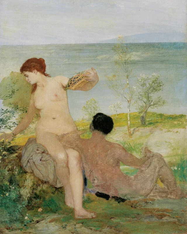 Pareja de enamorados en una colina