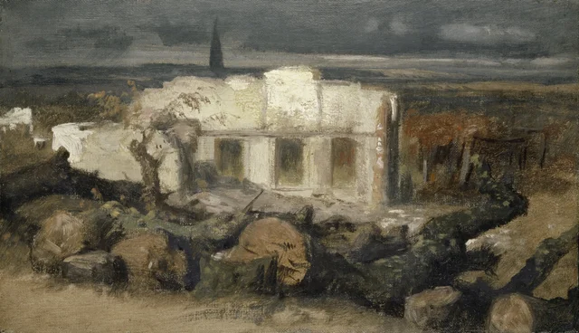 Casa destruida cerca de Kehl, Arnold Böcklin
