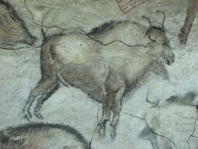 Bisonte de pie, réplica del techo de la cueva de Altamira, Arte rupestre