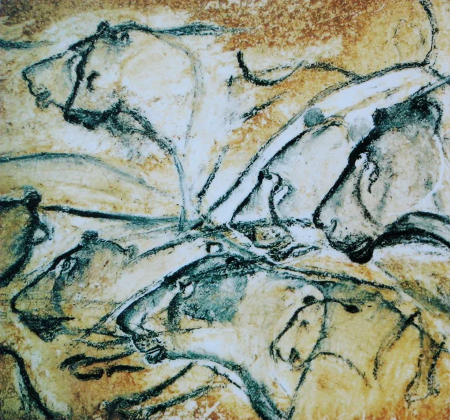 Leones, réplica de la cueva Chauvet, Arte rupestre