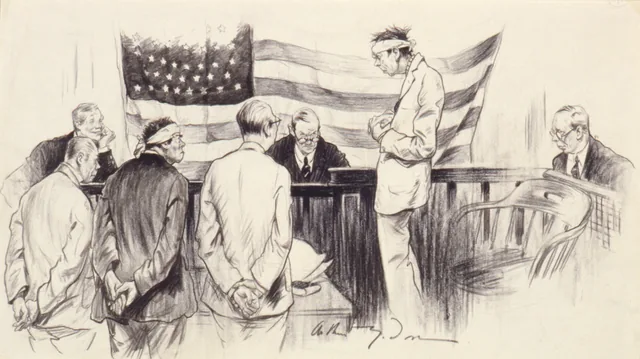 La scène du tribunal