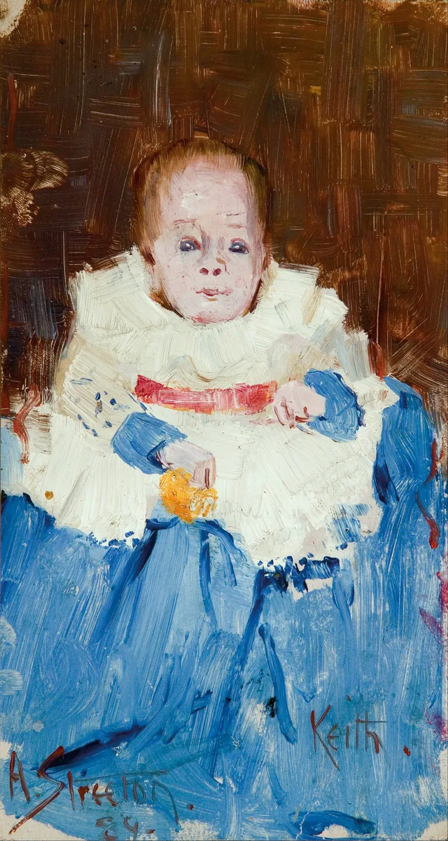 Laranja, azul e branco (retrato de Keith), Arthur Streeton
