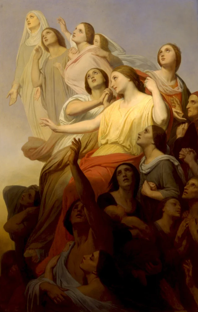 The Sorrows of the Earth Rise to Heaven and Turn into Hope and Bliss, Ary Scheffer
