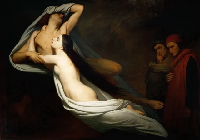 The Shades of Francesca da Rimini and Paolo Malatesta Appear to Dante and Virgil, Ary Scheffer