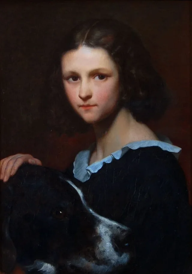 Portrait de Cornelia avec son chien Turc, Ary Scheffer