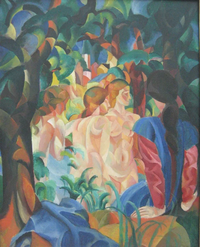 Bathing Girls with Town in the Background, August Macke