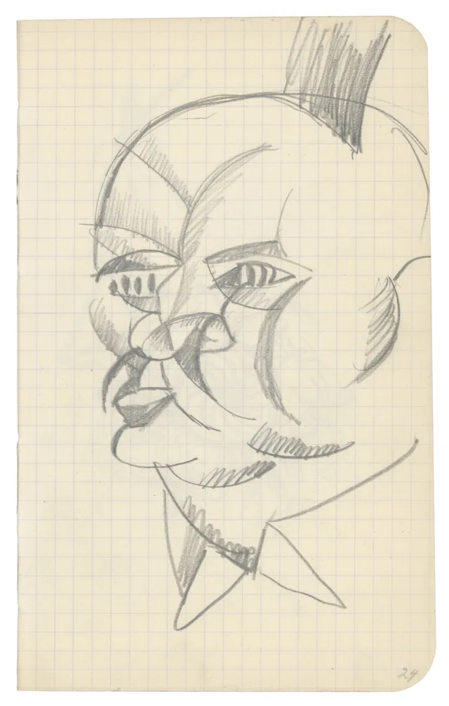 Sketchbook No. 47, p. 24 recto: Man's Head, August Macke