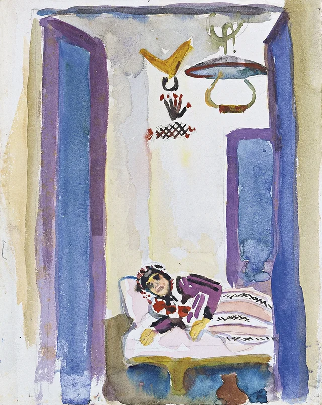 Woman on a Divan, August Macke