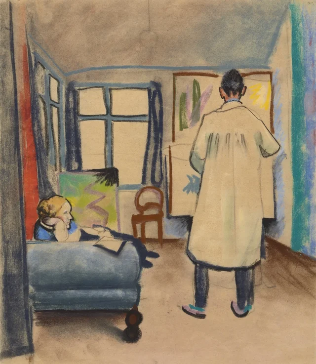 Franz y Maria Marc en el taller de August Macke en Bonn
