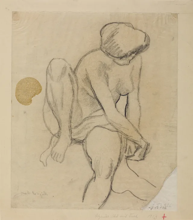 Seated Female Nude with Cloth, August Macke