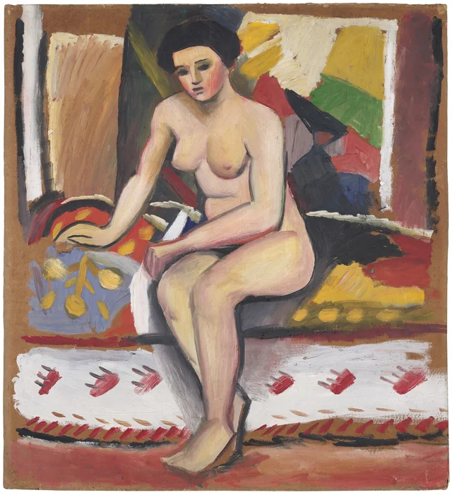 Nude (Seated Female Nude), August Macke