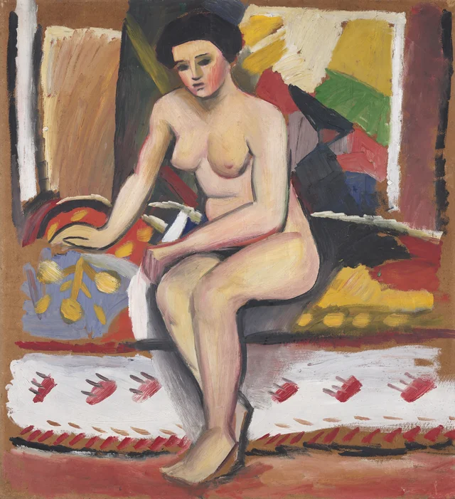 Nude (Seated Female Nude), August Macke