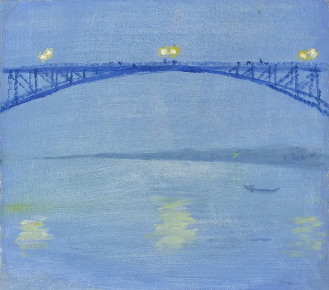 Ponte sobre o Reno ao anoitecer