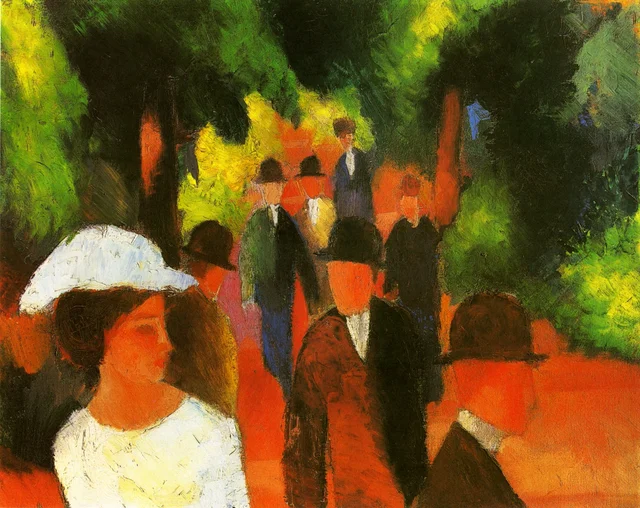 Paseo (con una muchacha de blanco, de medio cuerpo), August Macke