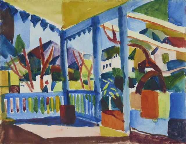 Terrace of the Country House in St. Germain, August Macke