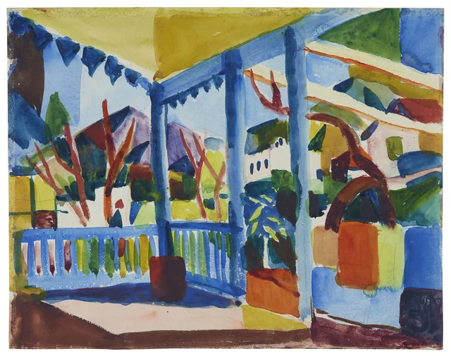 Terrace of the Country House in St. Germain, August Macke