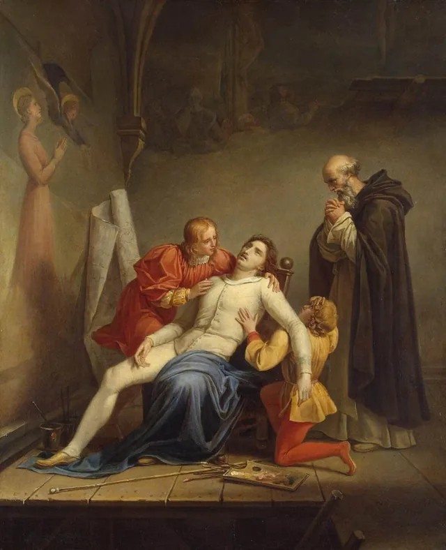 The Death of Masaccio (reduced replica), Auguste Couder