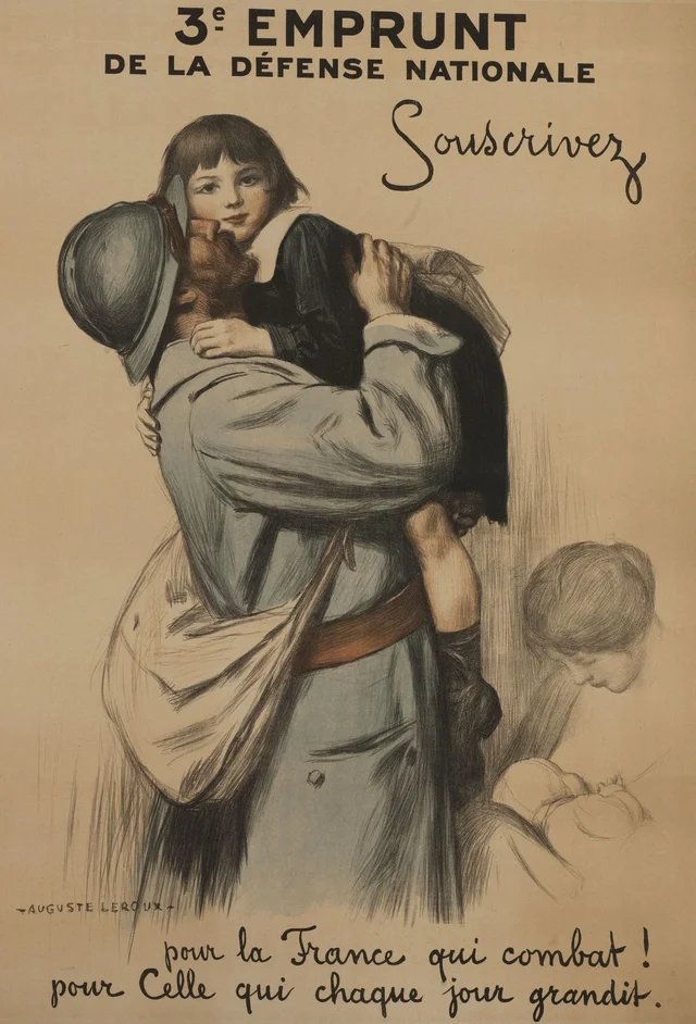 3e emprunt de la Défense nationale. Souscrivez pour la France qui combat ! Pour celle qui chaque jour grandit, Auguste Leroux