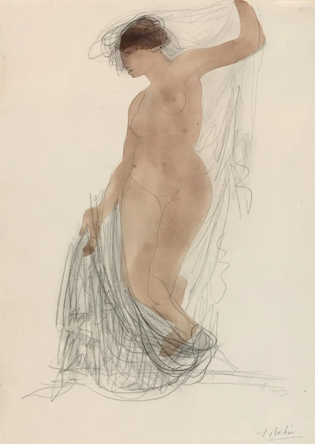 Standing Nude with Draperies, Auguste Rodin