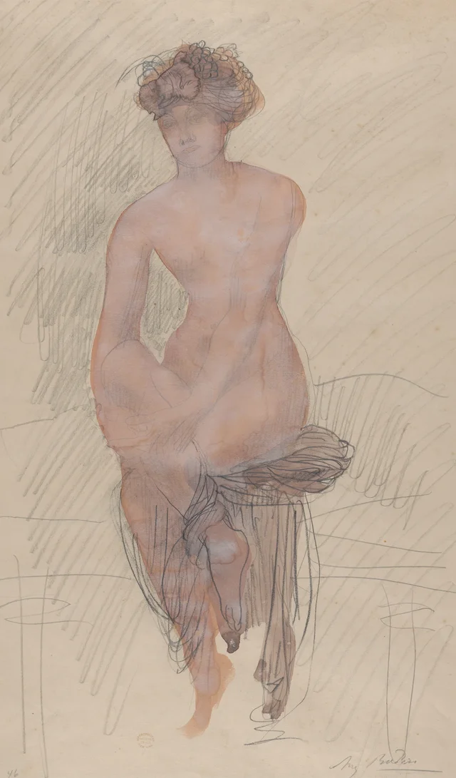 Seated female nude, Auguste Rodin