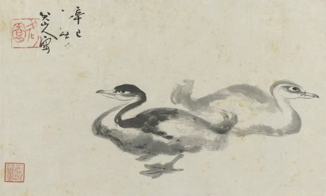 清朱耷寫生 冊 雙鳧, 八大山人