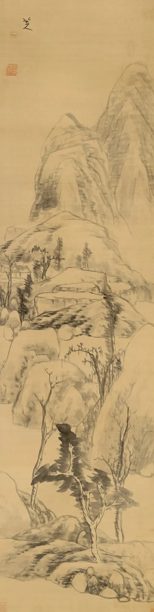 黄公望（1269-1354）の筆意による山水図
