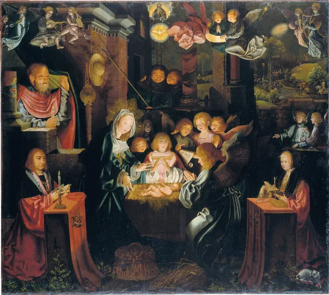 La Nativité avec les donateurs Peter von Clapis et Bela Bonenberg