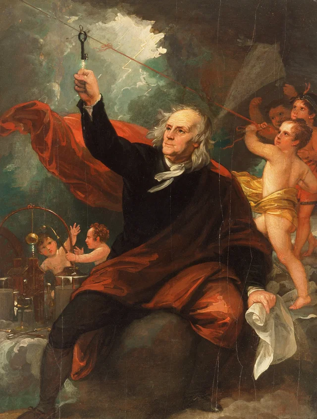 Benjamin Franklin Drawing Electricity from the Sky, Benjamin West